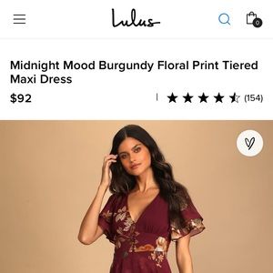 Lulus burgundy tiered dress